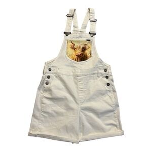Lee Overalls Shortalls Dungarees with Highland cow Motif. Custom, New w/o tag